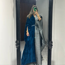 Load image into Gallery viewer, Half Velvet (Blue)/half Metallic (Silver)