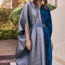 Load image into Gallery viewer, Half Velvet (Blue)/half Metallic (Silver)