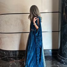 Load image into Gallery viewer, Half Velvet (Blue)/half Metallic (Silver)