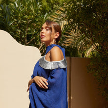 Load image into Gallery viewer, Tasseled Roman Dress (Royal Blue)