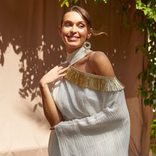 Load image into Gallery viewer, Tasseled Roman Dress (White)