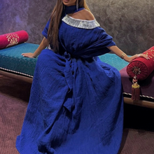Load image into Gallery viewer, Tasseled Roman Dress (Royal Blue)