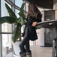 Load image into Gallery viewer, Front Slit Wool Shirt (Black)