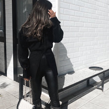 Load image into Gallery viewer, Front Slit Wool Shirt (Black)