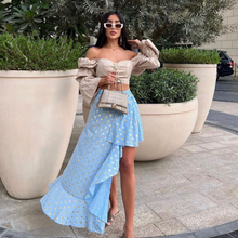 Load image into Gallery viewer, Wrap Skirt (Blue dots)