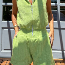 Load image into Gallery viewer, Terry Romper (green)
