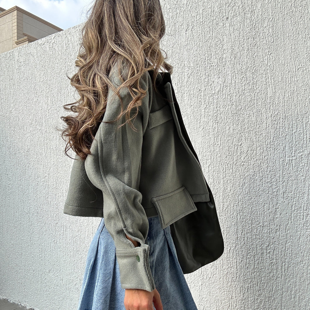 Double Layer Blazer (Olive Green)