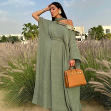 Load image into Gallery viewer, Tasseled Roman Dress (Sage green)
